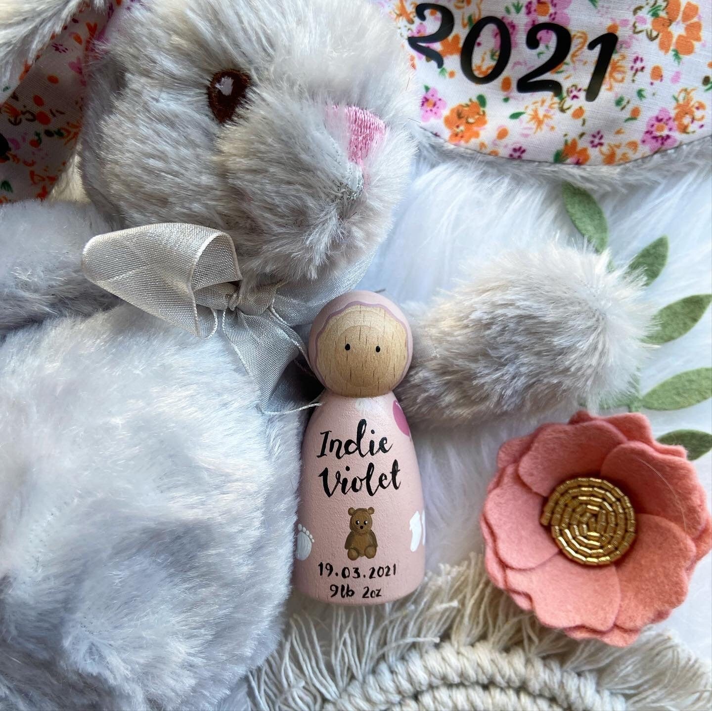 Personalised New Baby Peg Doll
