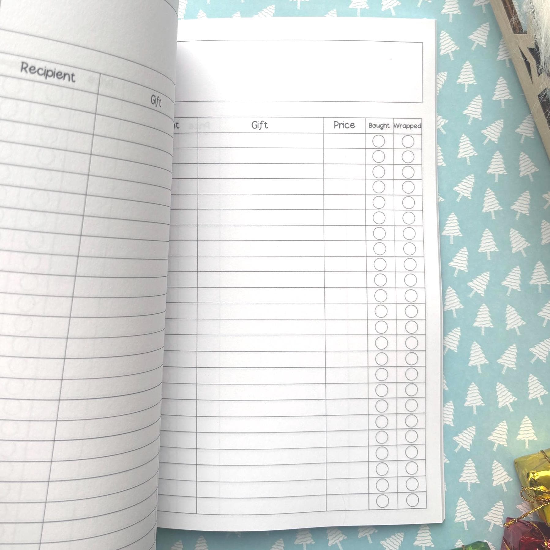 Christmas Gift List Notebook
