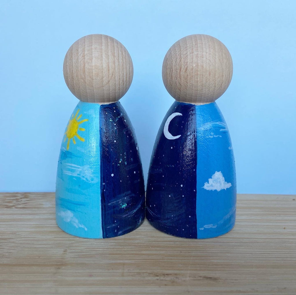 Day & Night Sky Peg Doll