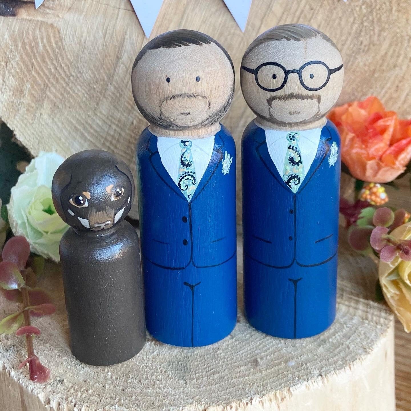 Wedding Peg Dolls Cake Topper