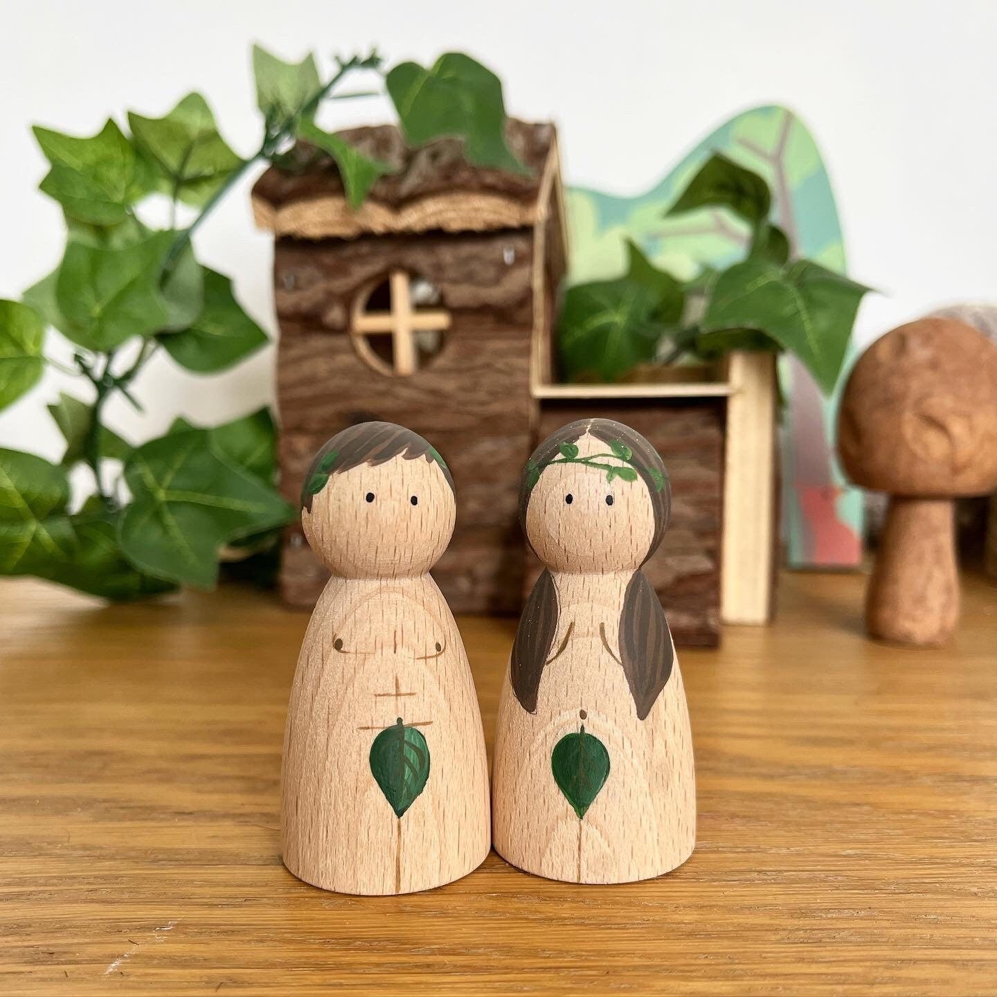 Adam and Eve Peg Dolls