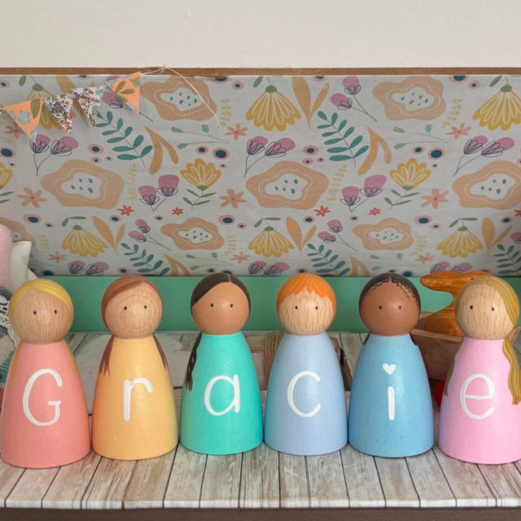 Personalised Individual Name Peg Dolls