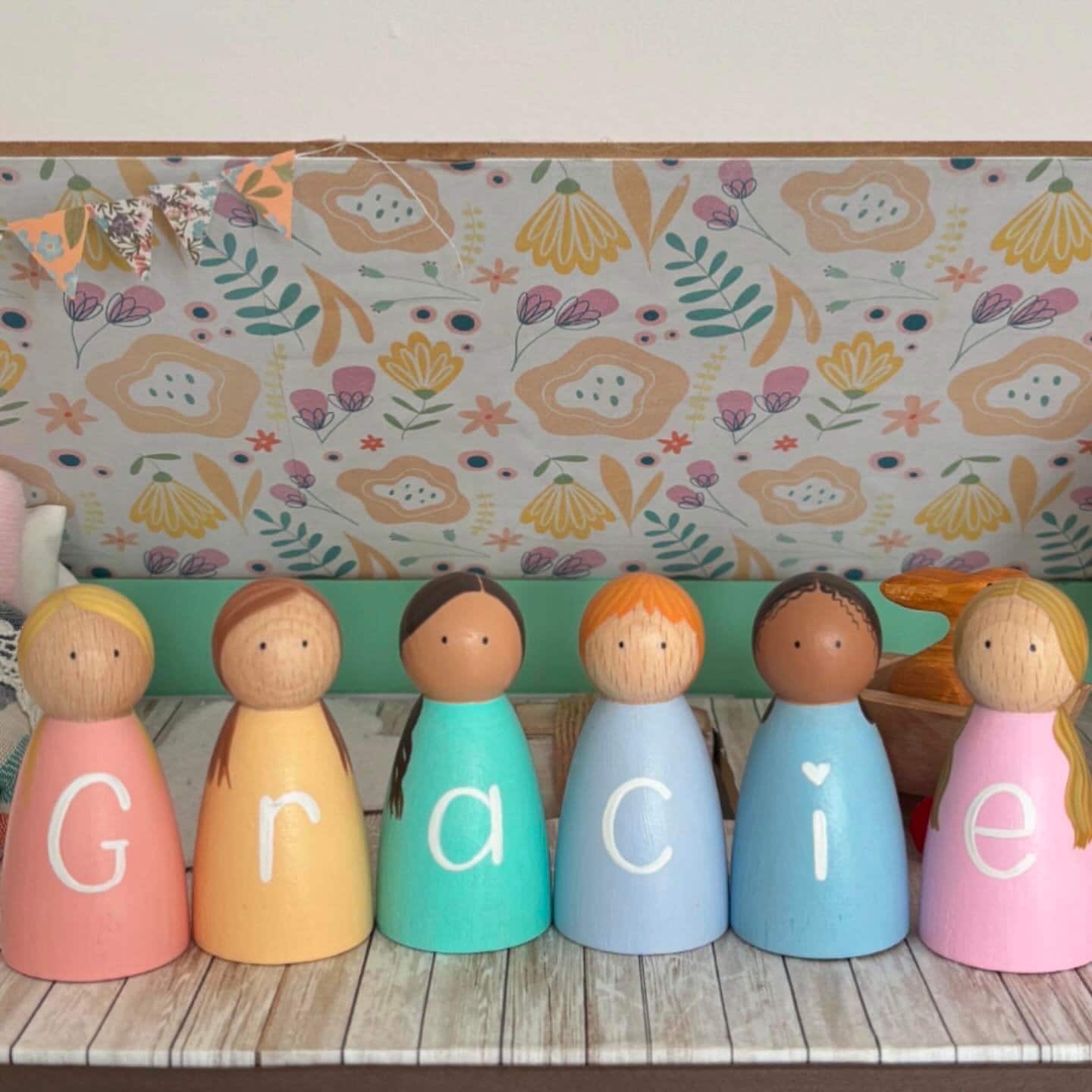 Personalised Individual Name Peg Dolls