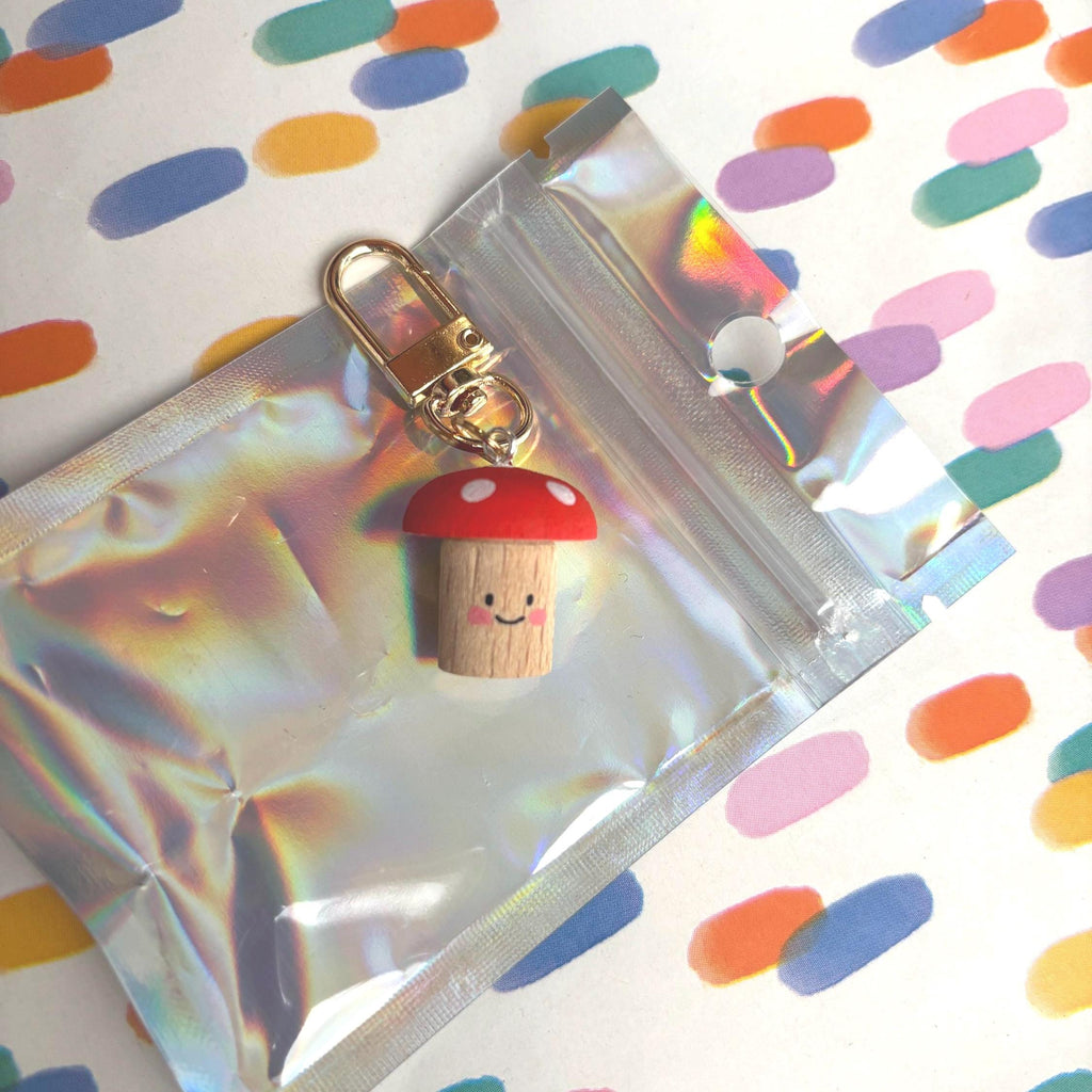 Happy Toadstool Keyring