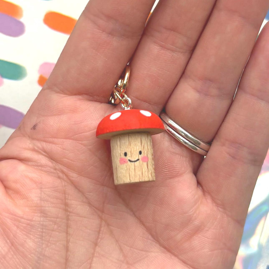 Happy Toadstool Keyring