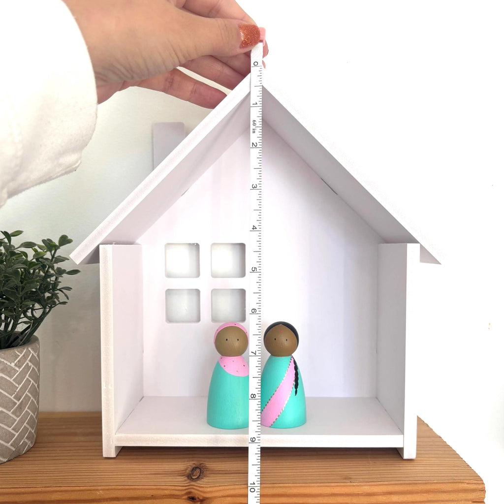 White Wooden Dolls House Shelf