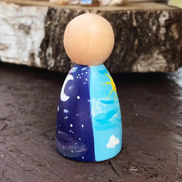 Day & Night Sky Peg Doll
