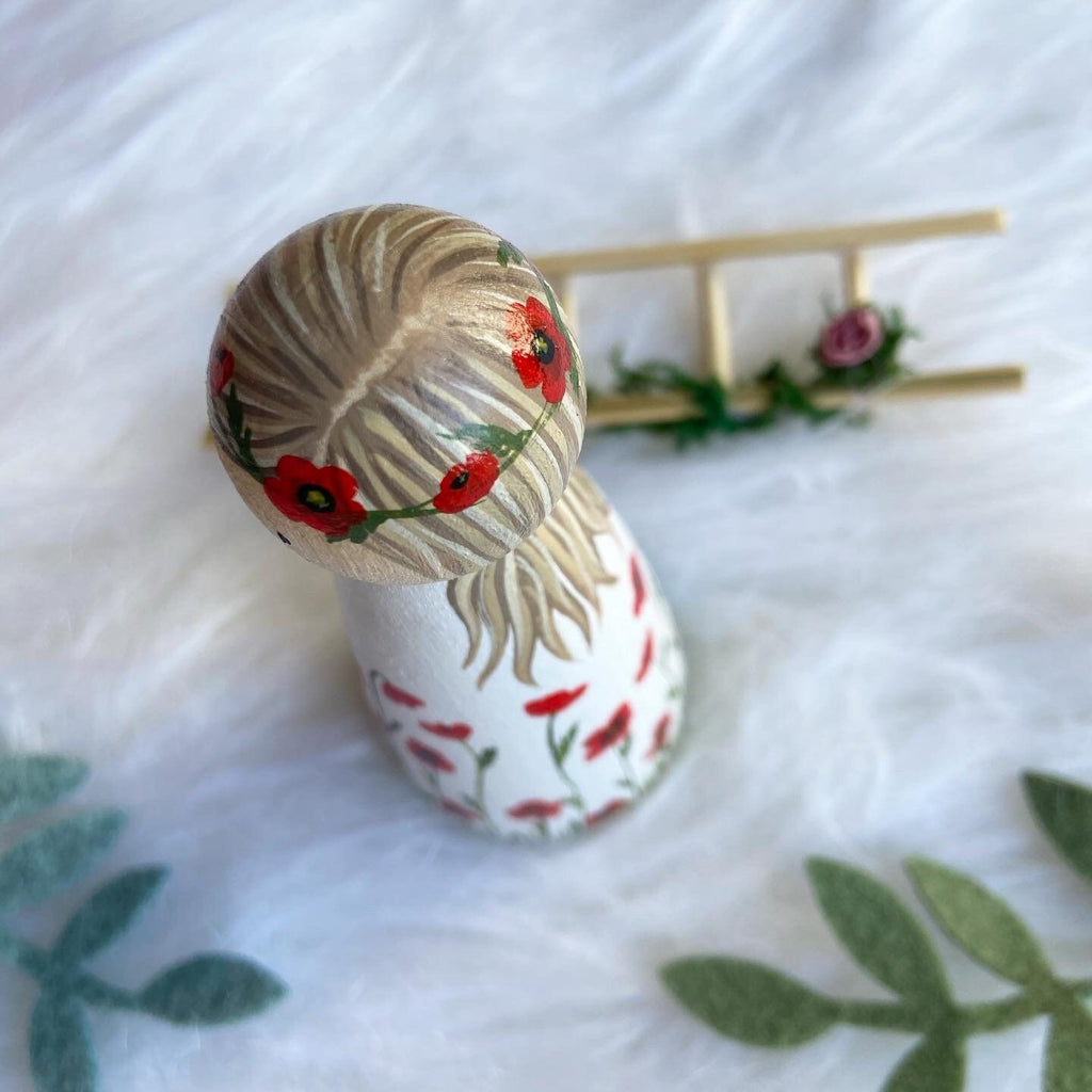 Large Flower Peg Doll