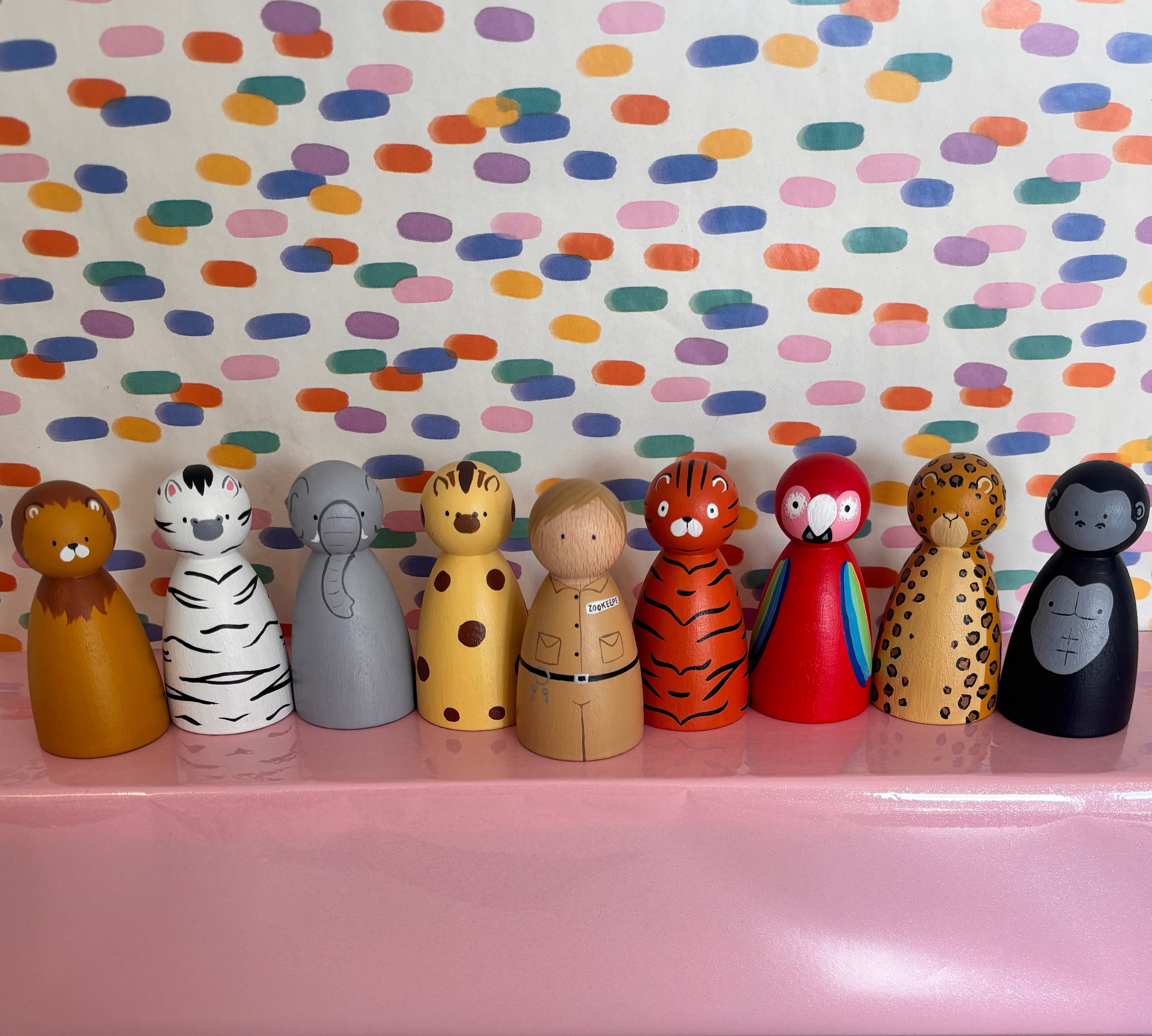 Zoo Animal Peg Dolls