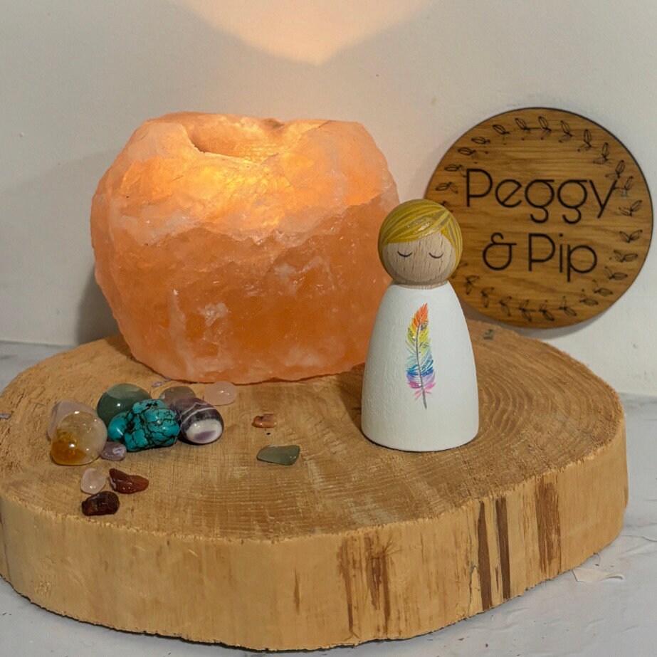 Angel Peg Doll with Feather