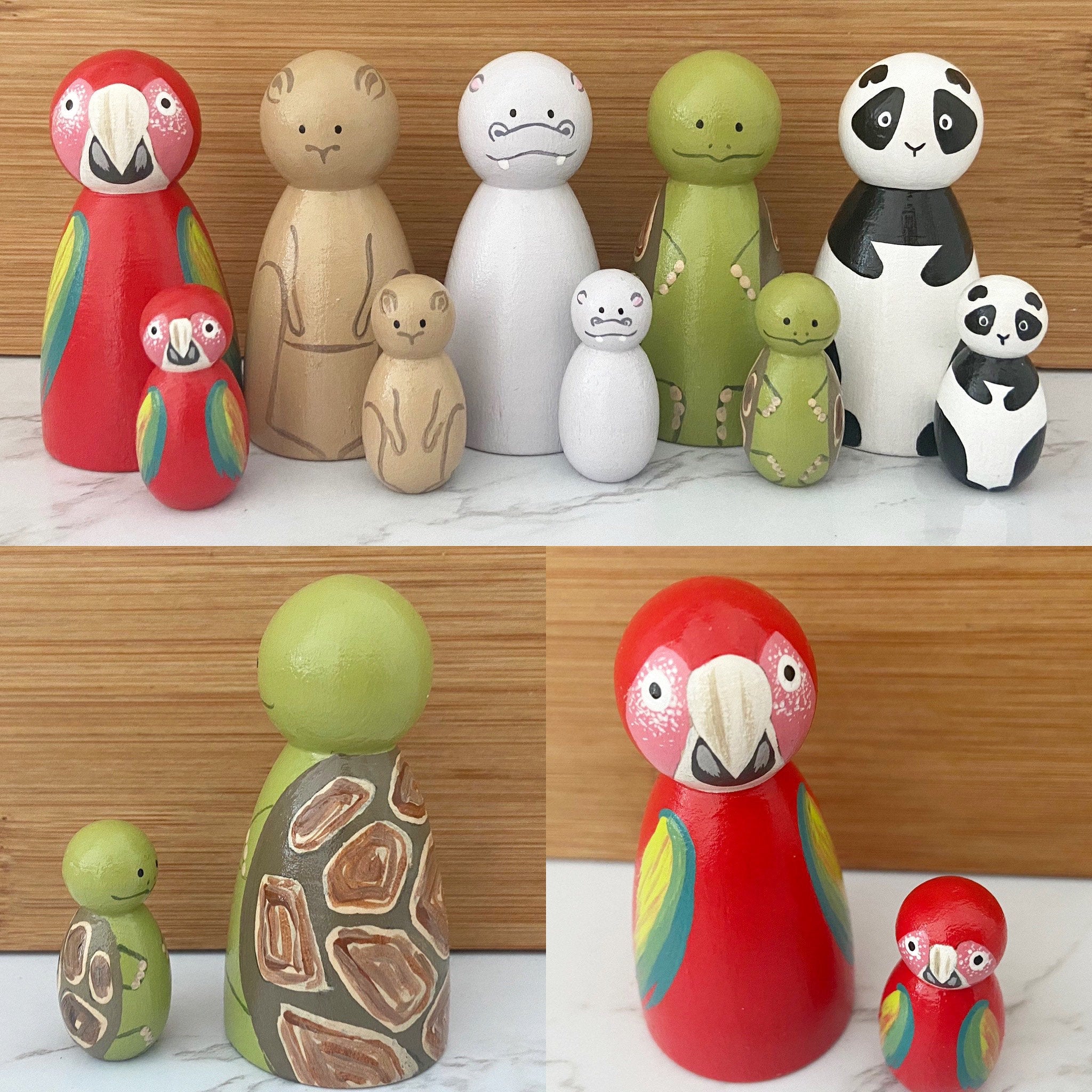 Zoo Animal Peg Dolls