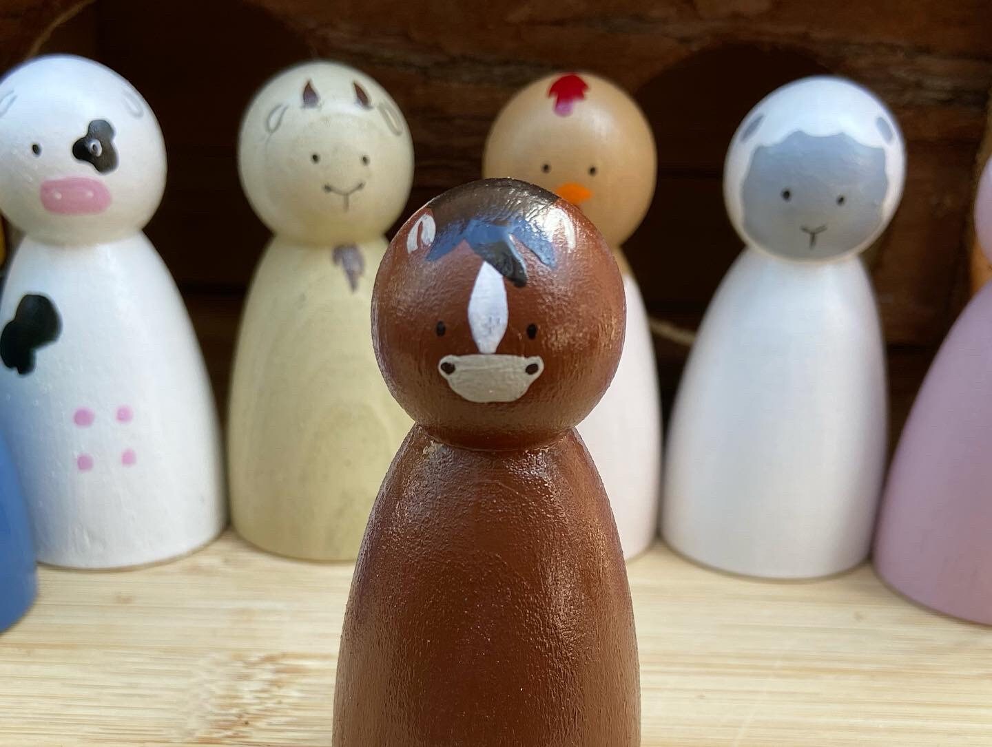 Farmer & Farm Set Peg Dolls