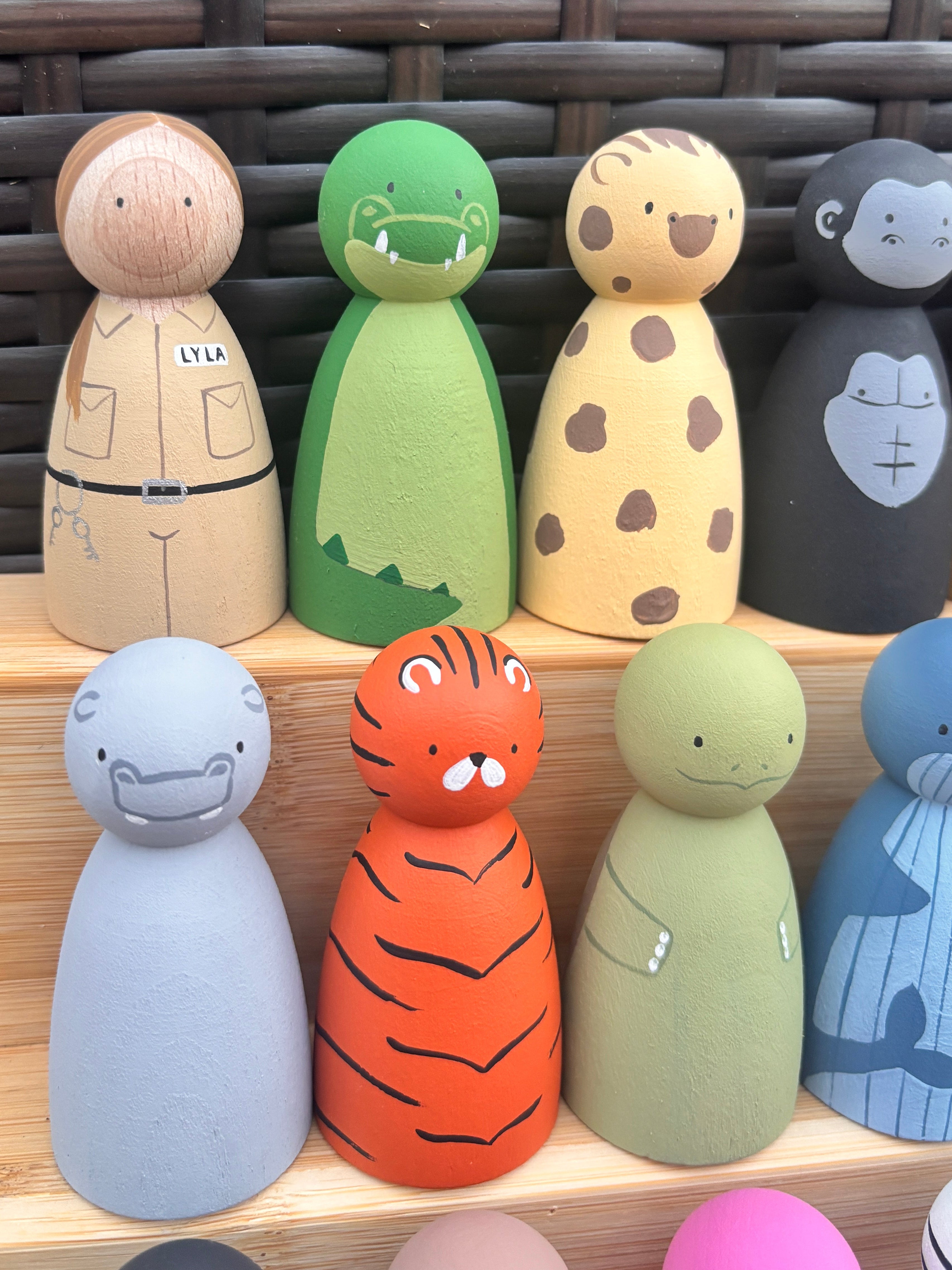 Zoo Animal Peg Dolls