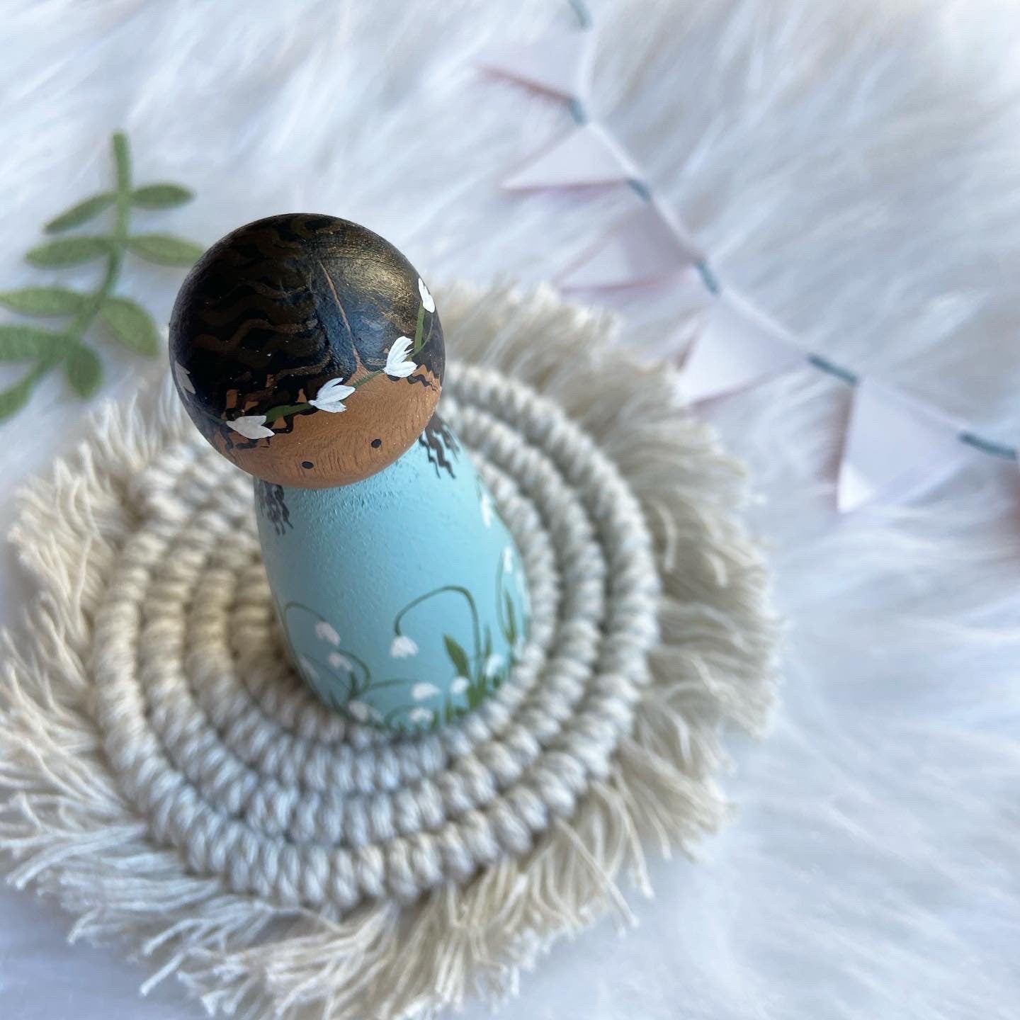 Large Flower Peg Doll