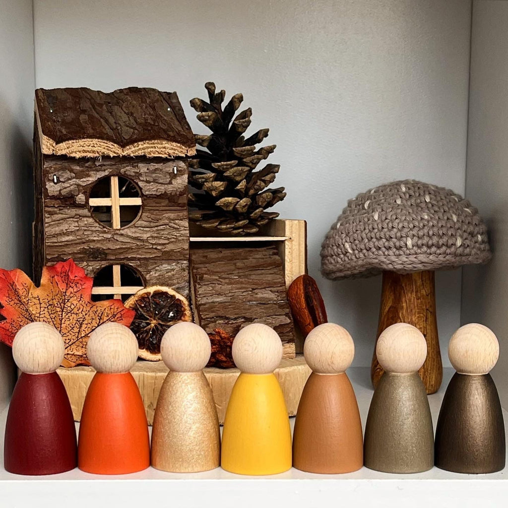 Simple Rainbow Peg Doll Set