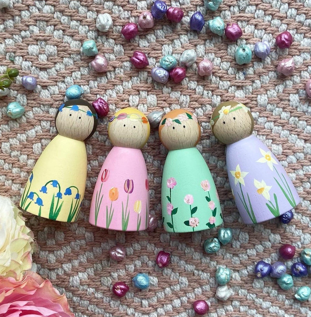 Spring Flower Peg Dolls