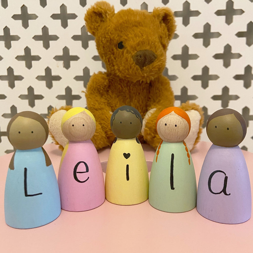 Personalised Individual Name Peg Dolls