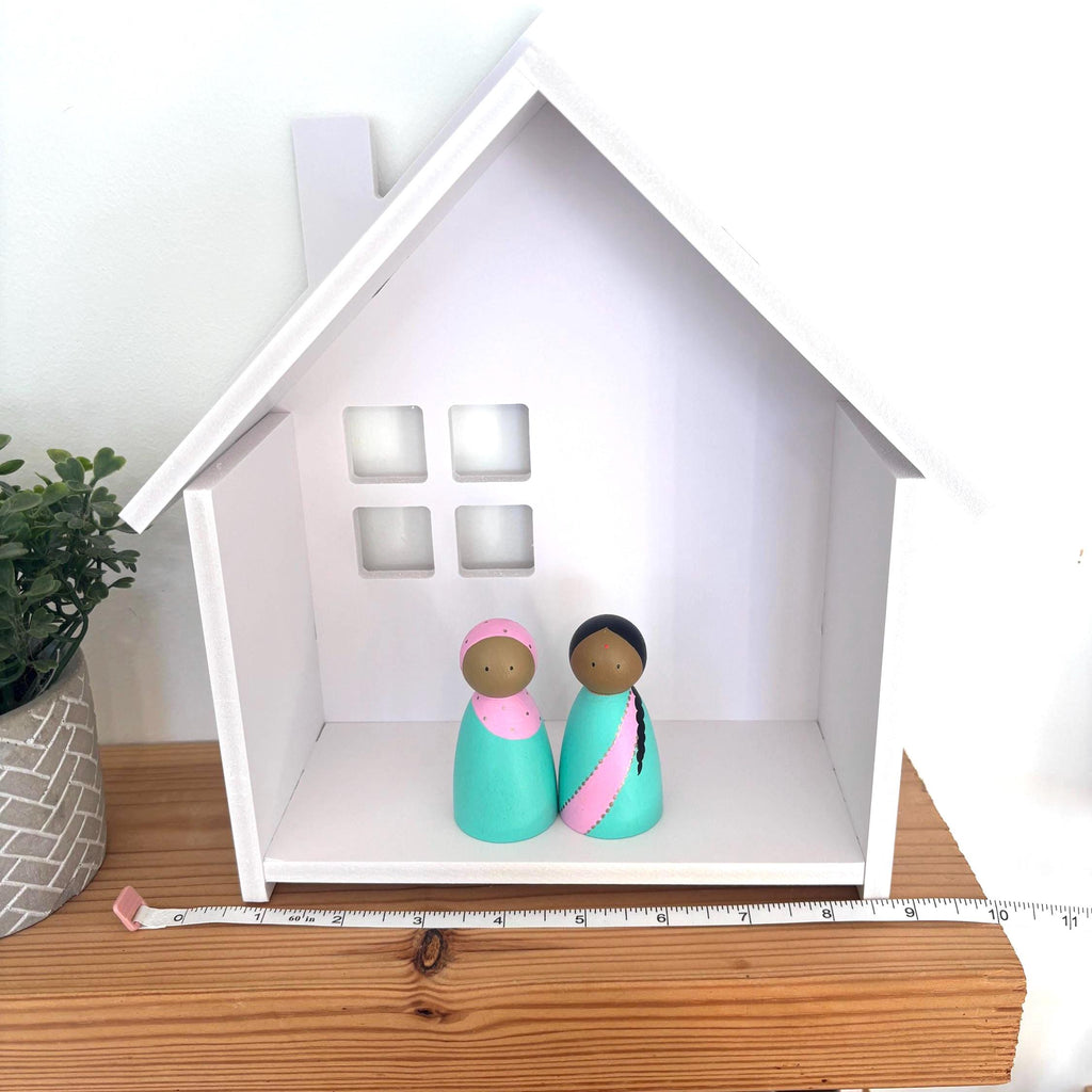 White Wooden Dolls House Shelf