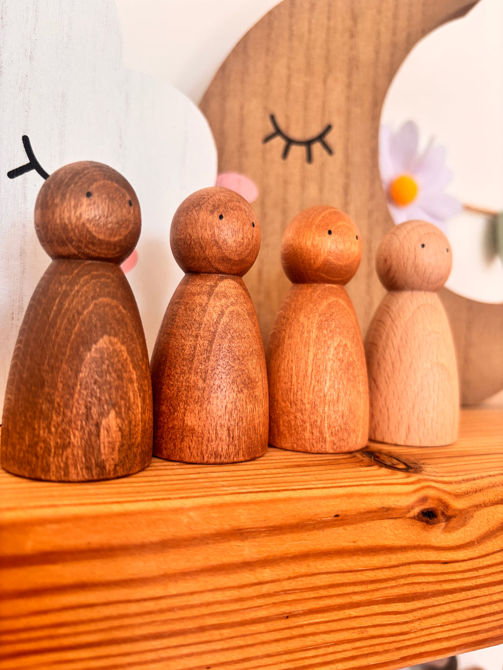 Natural Peg Doll Set of four