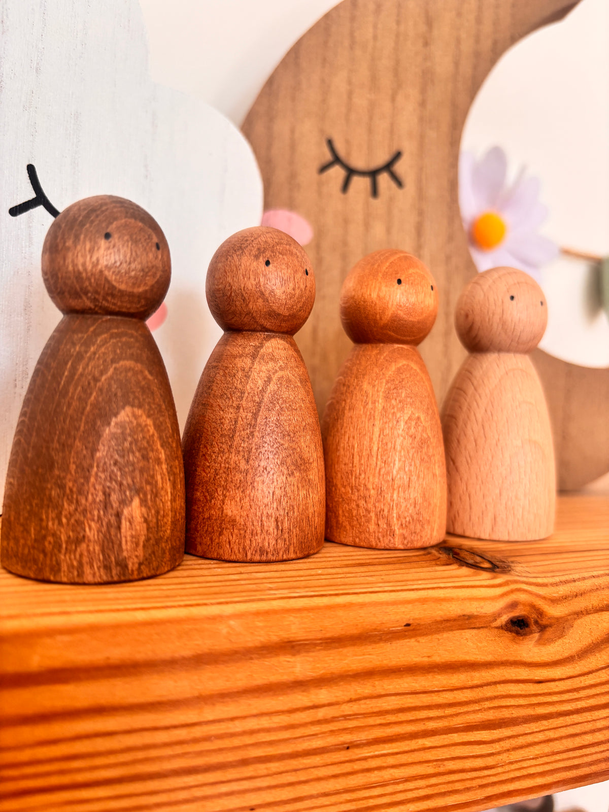Natural Peg Doll Set of four