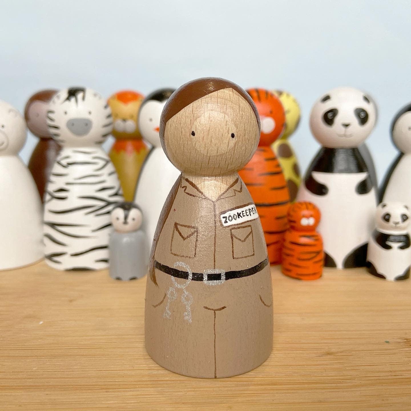 Zoo Animal Peg Dolls