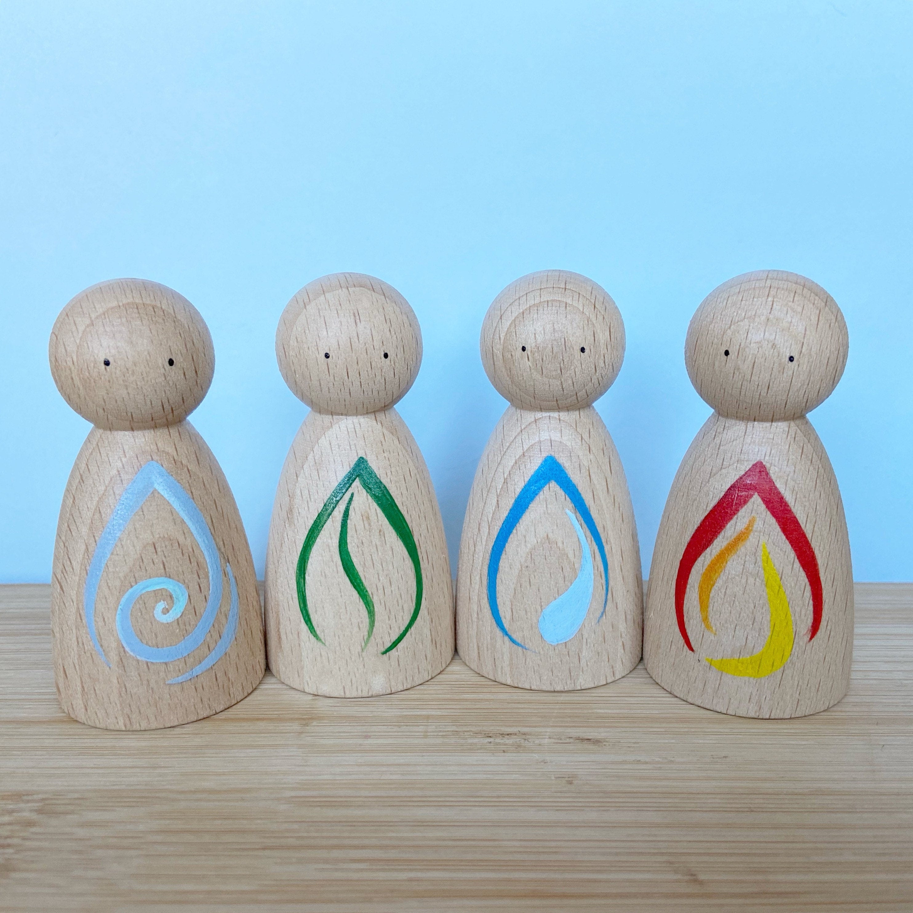 Four Elements Peg Dolls