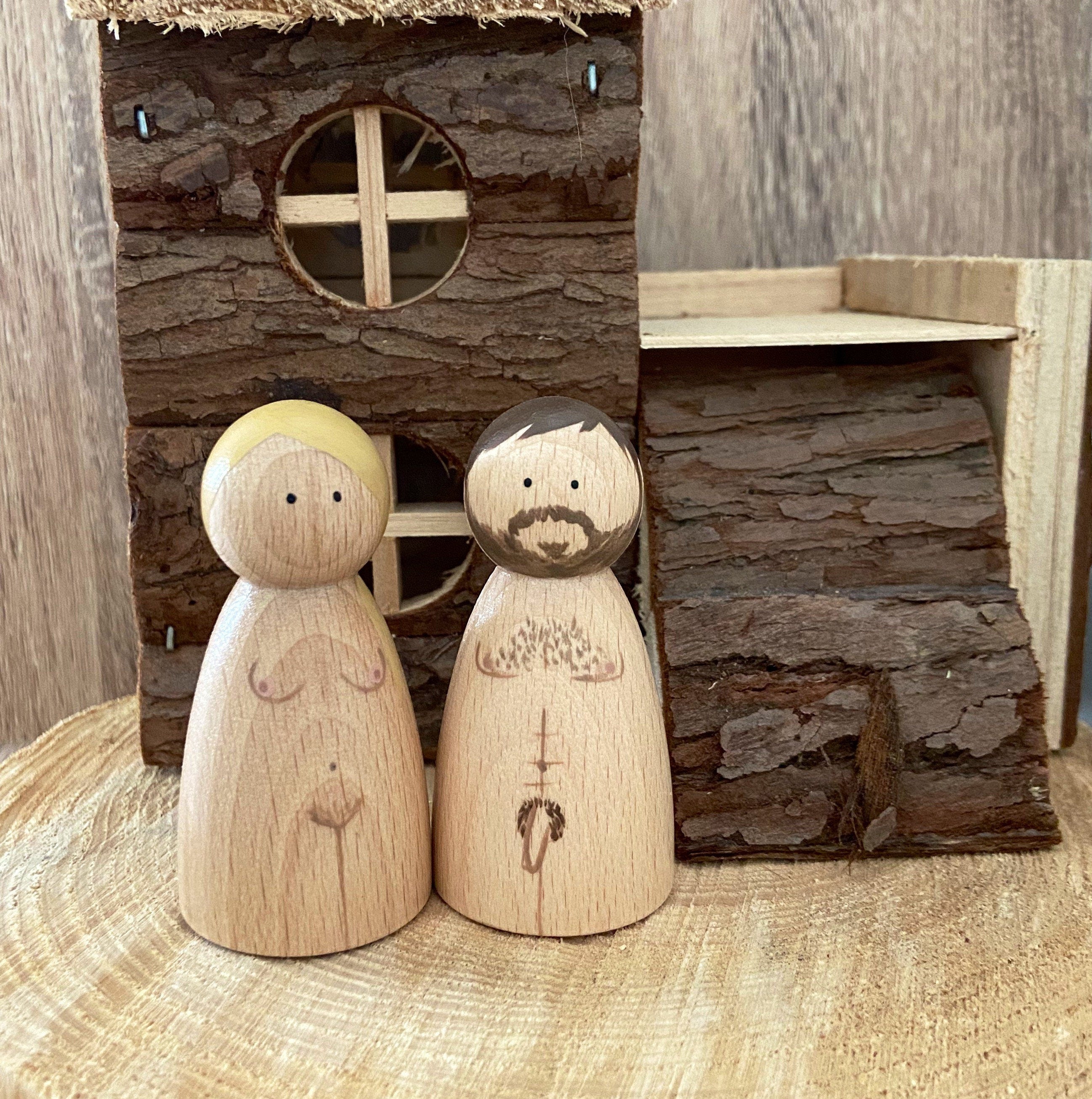 Nude Body Peg Doll Pair