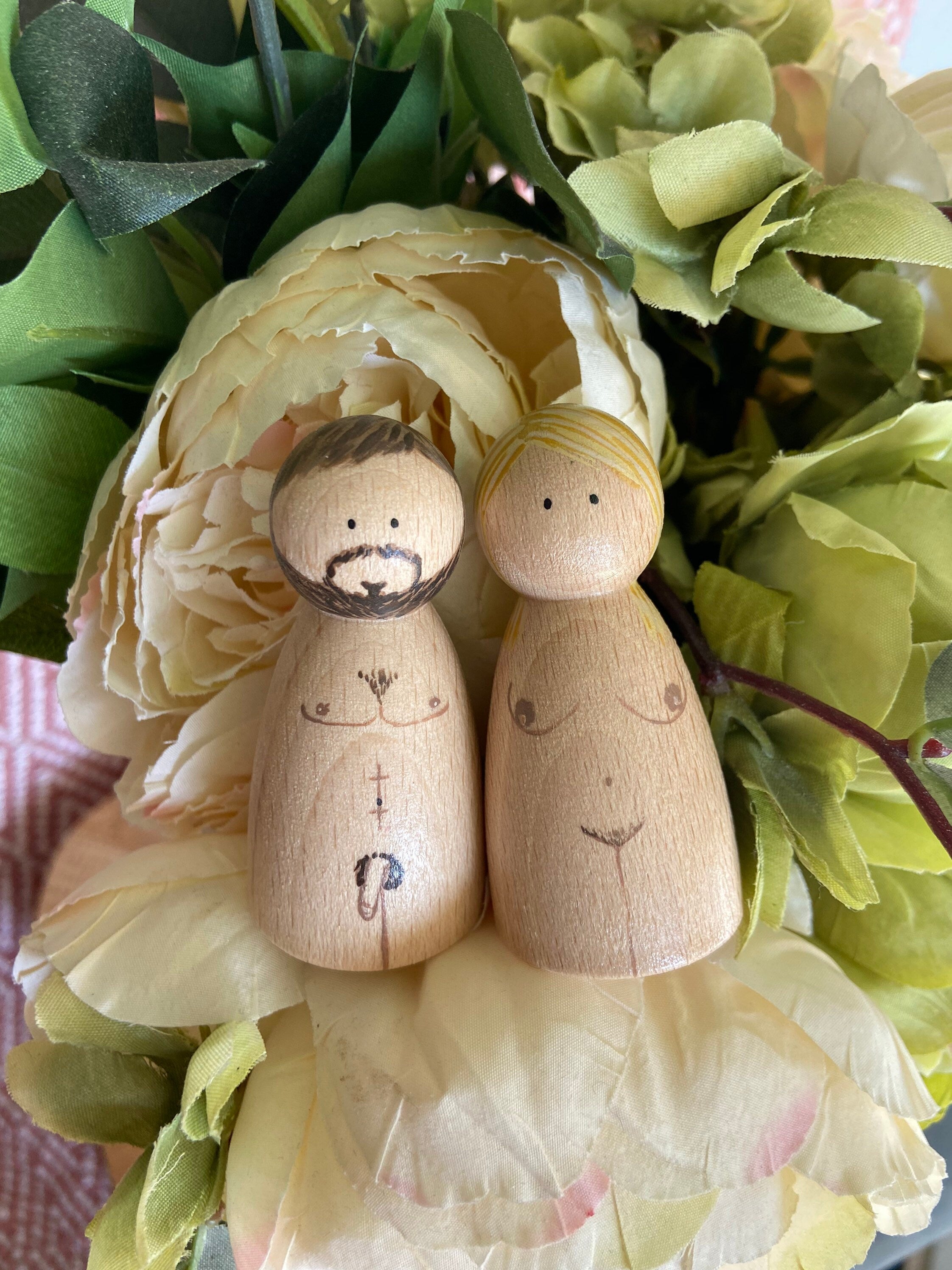 Nude Body Peg Doll Pair