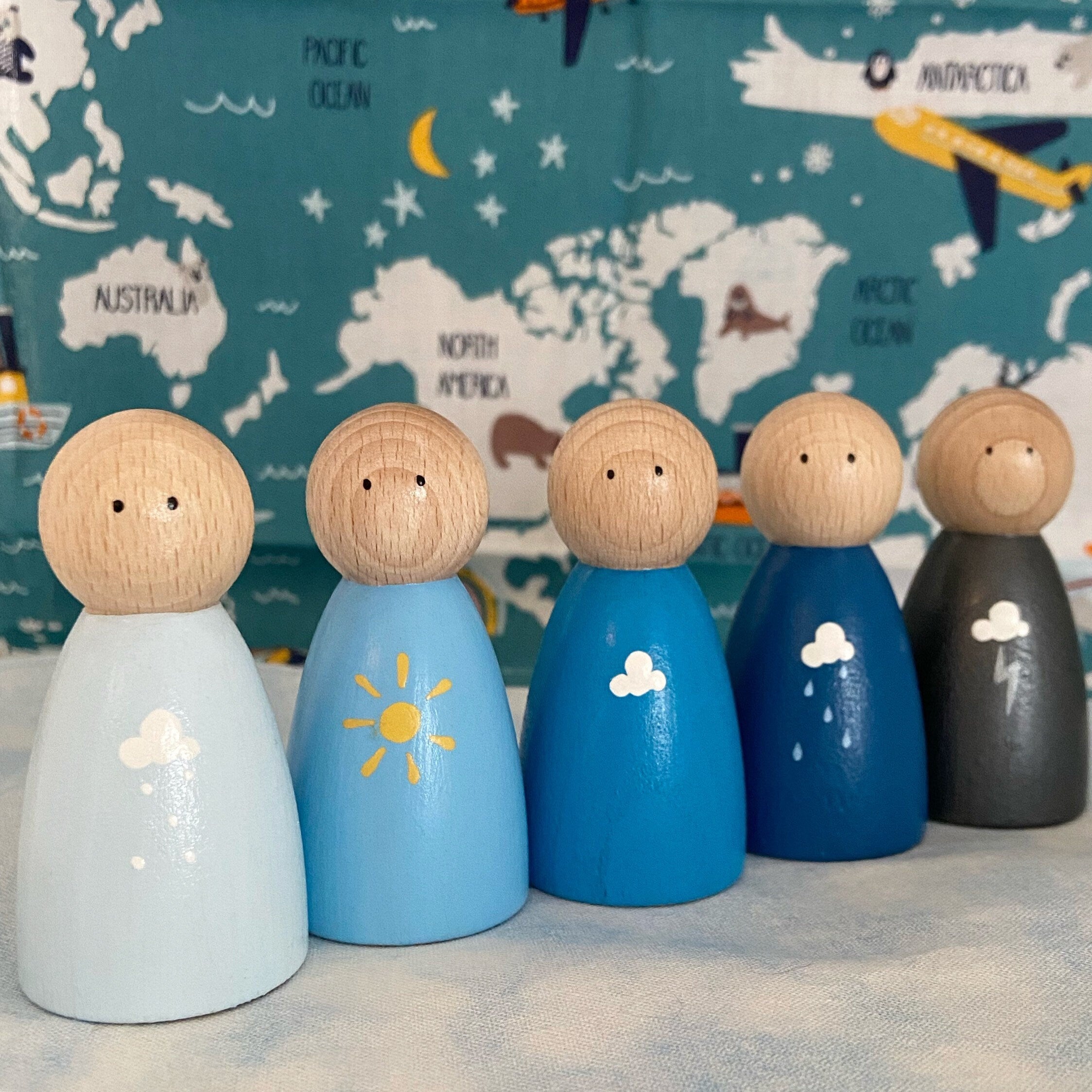 Simple Weather Peg Doll Set