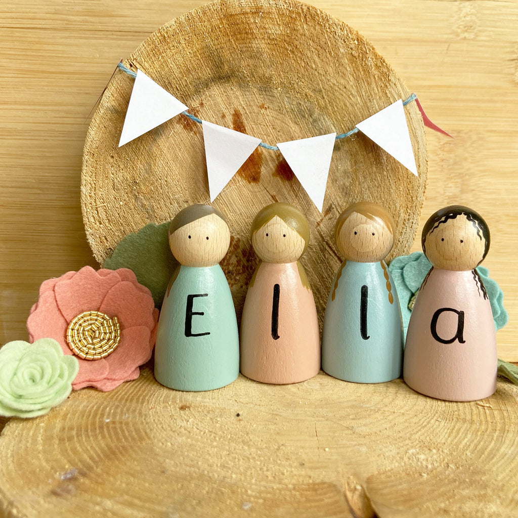 Personalised Individual Name Peg Dolls