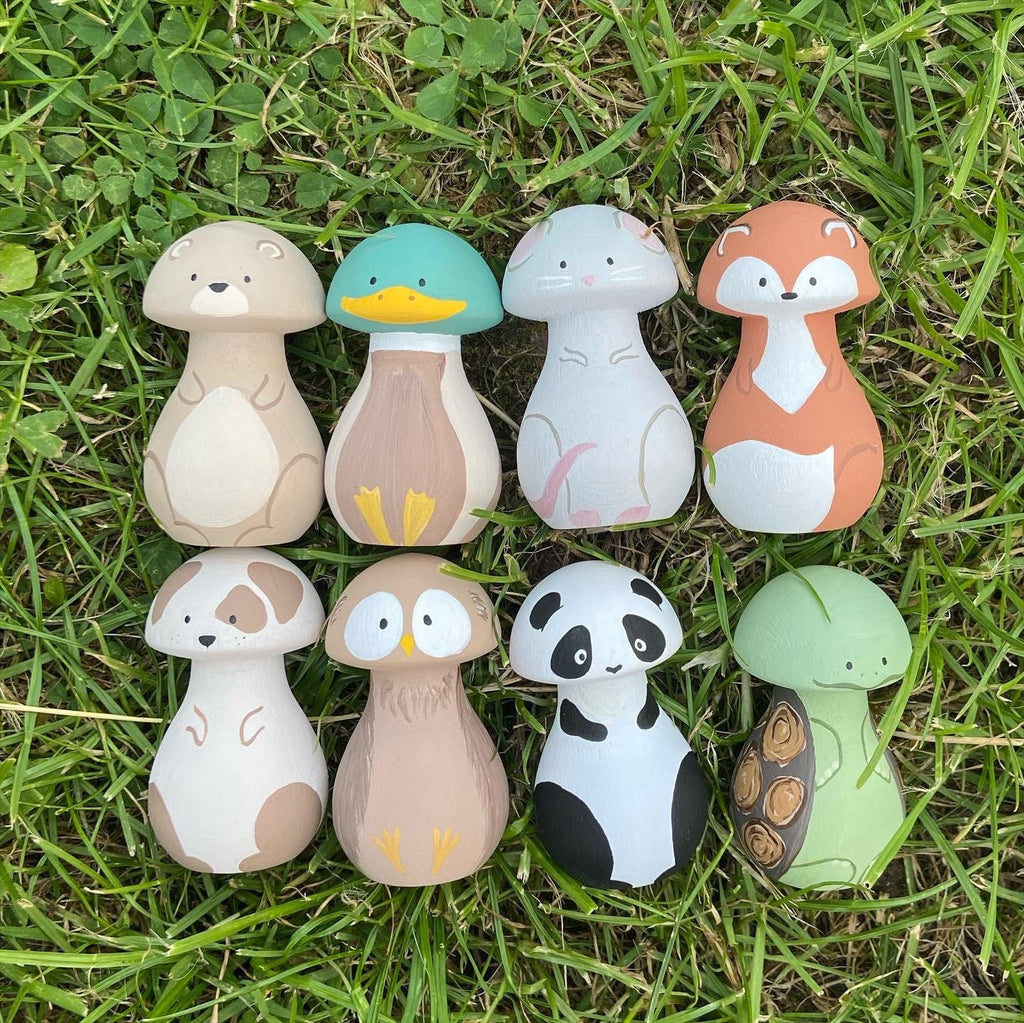 Toadstool Animal Peg Dolls