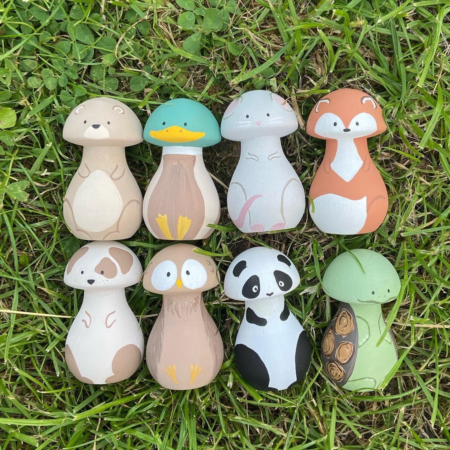 Toadstool Animal Peg Dolls