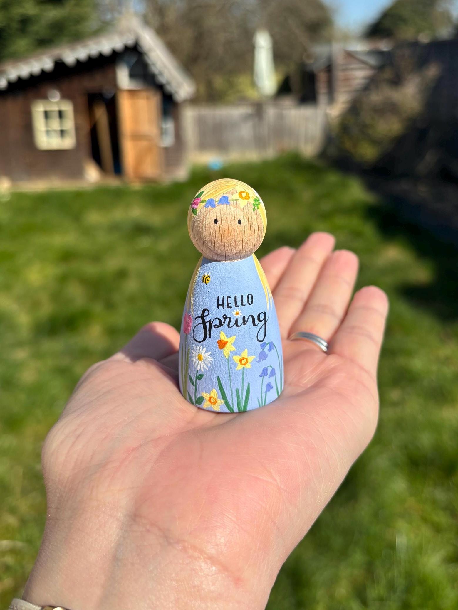 Hello Spring Peg Doll