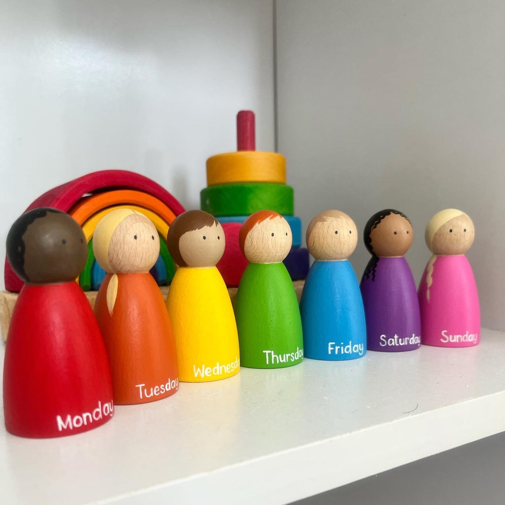 Days of the Week Rainbow Peg Dolls