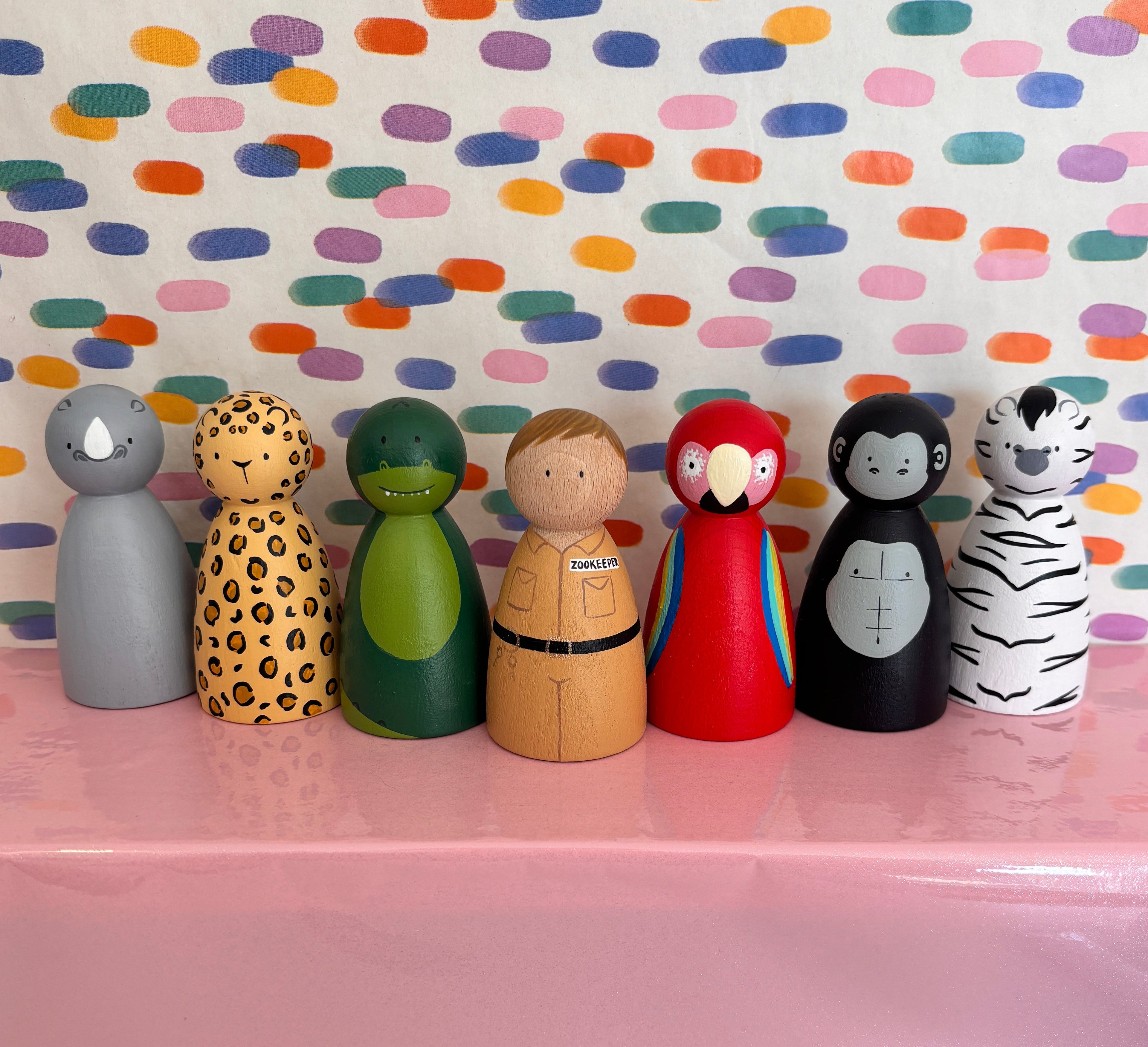 Zoo Animal Peg Dolls