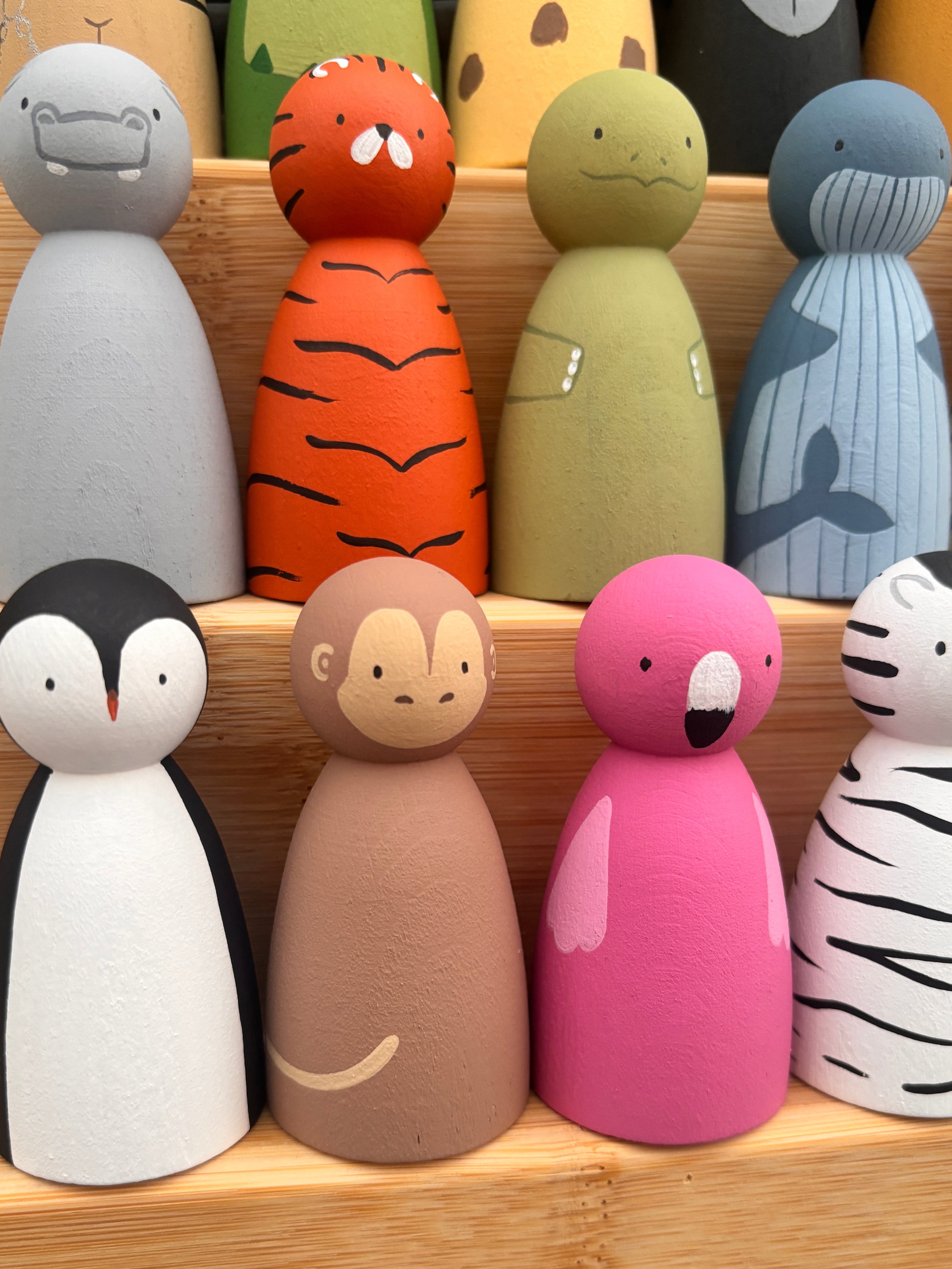 Zoo Animal Peg Dolls