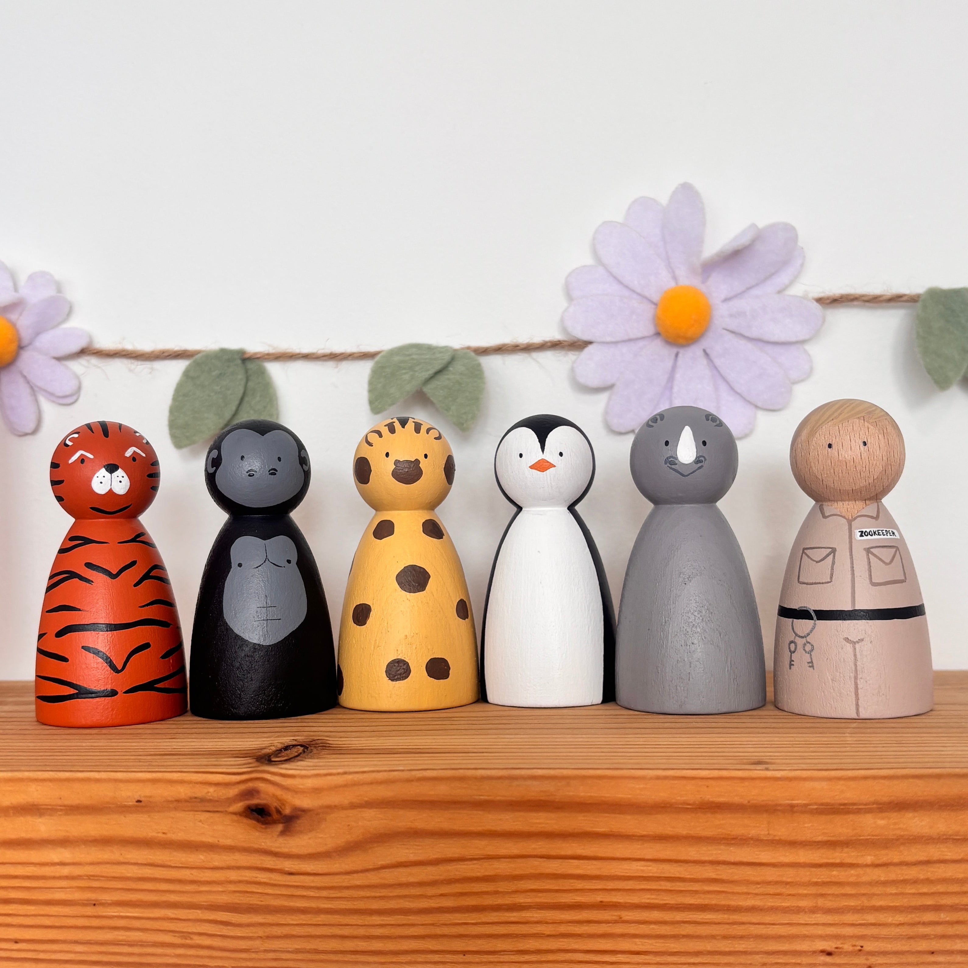 Zoo Animal Peg Dolls