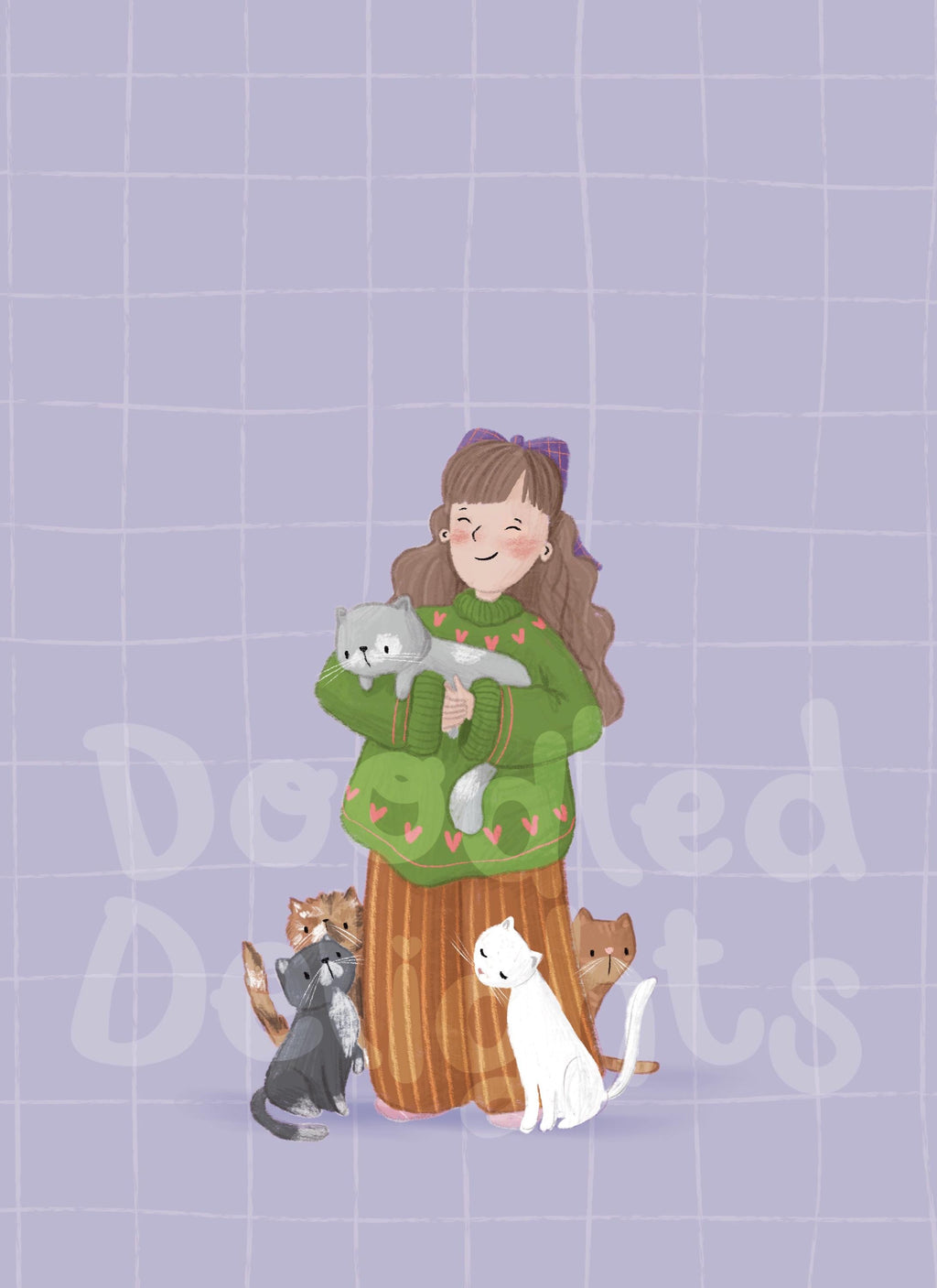 Illustrated ‘Study Bunny’ Art Print Poster A4