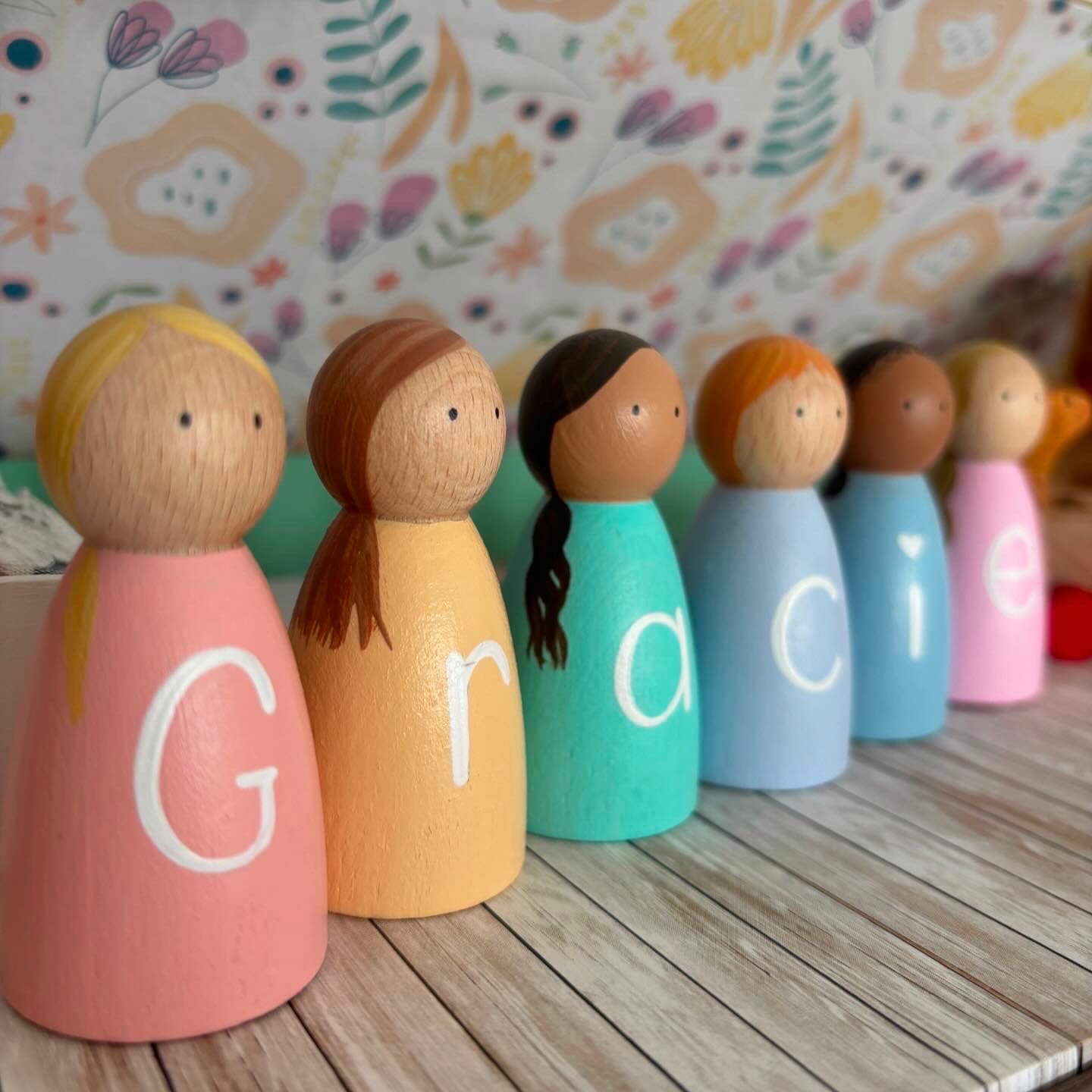 Personalised Individual Name Peg Dolls
