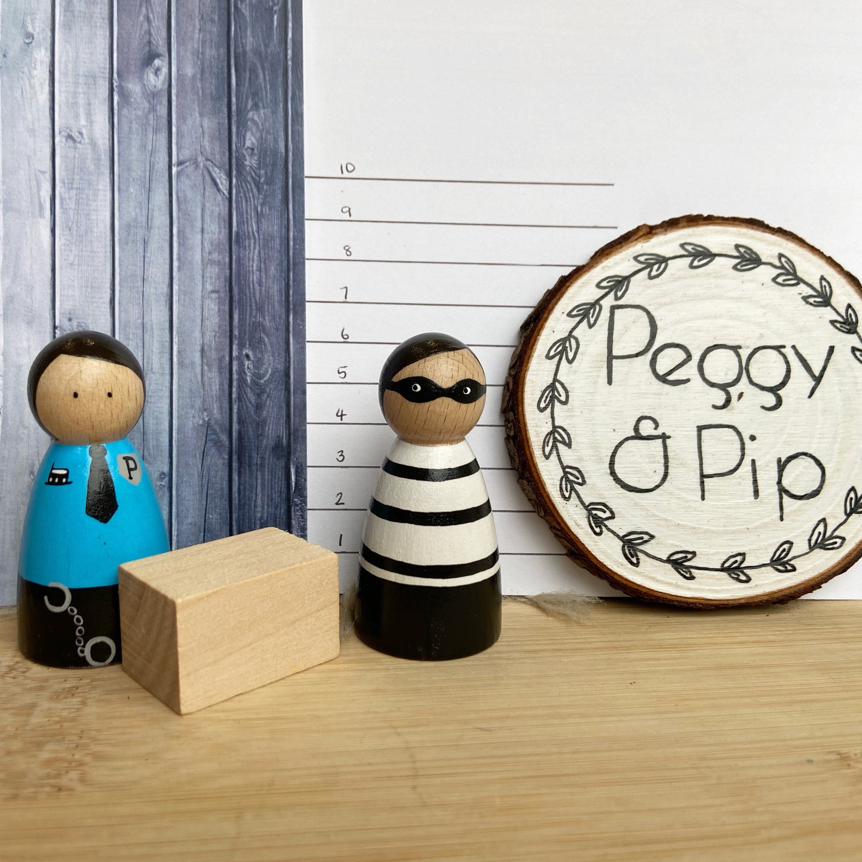 Police & Robber Peg Doll