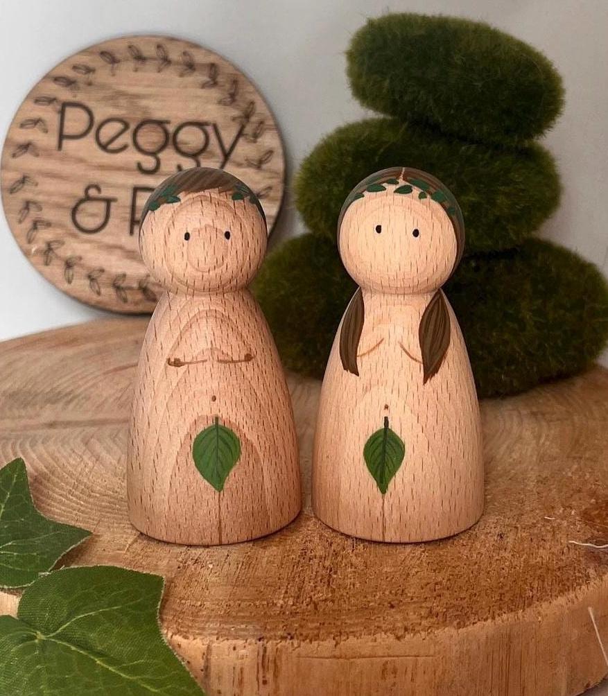 Adam and Eve Peg Dolls