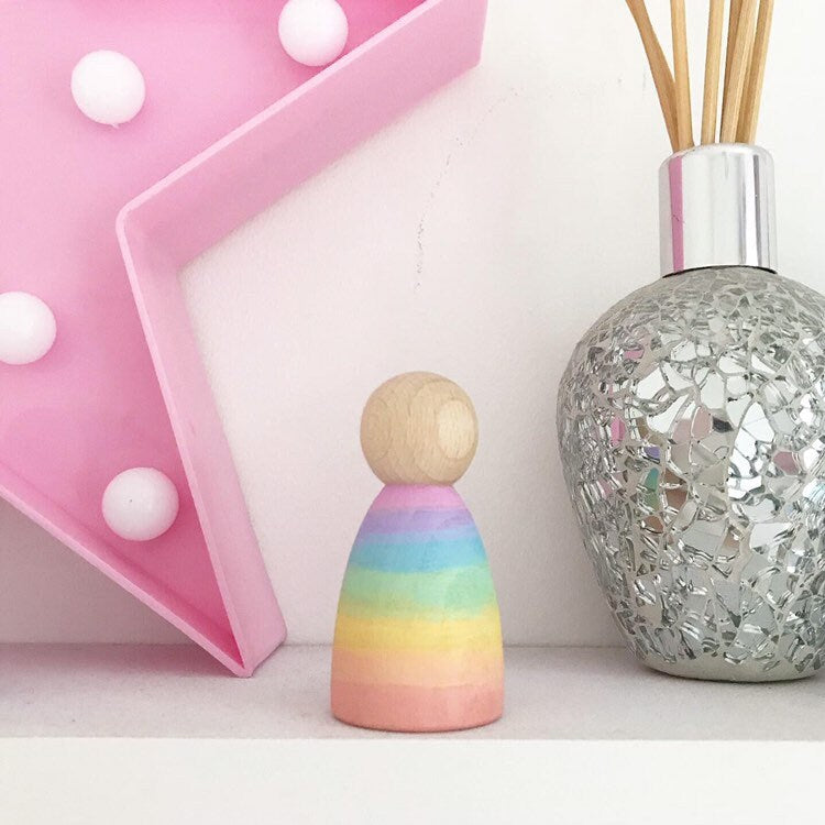 Pastel Rainbow Peg Doll