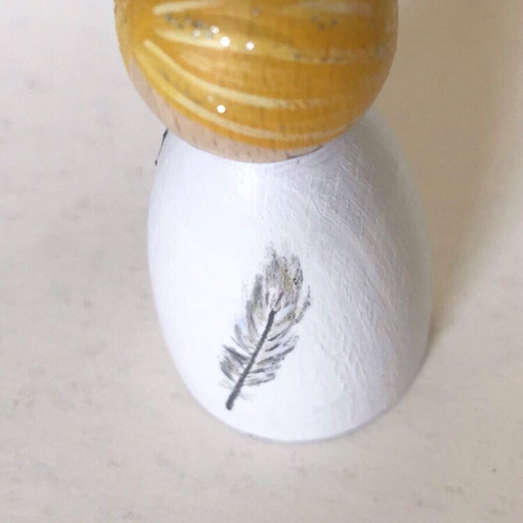 Angel Peg Doll with Feather