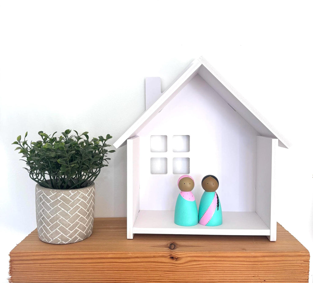 White Wooden Dolls House Shelf