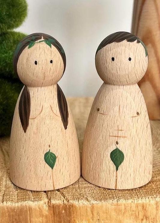 Adam and Eve Peg Dolls