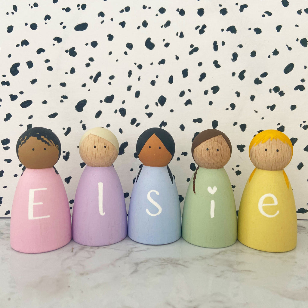 Personalised Individual Name Peg Dolls
