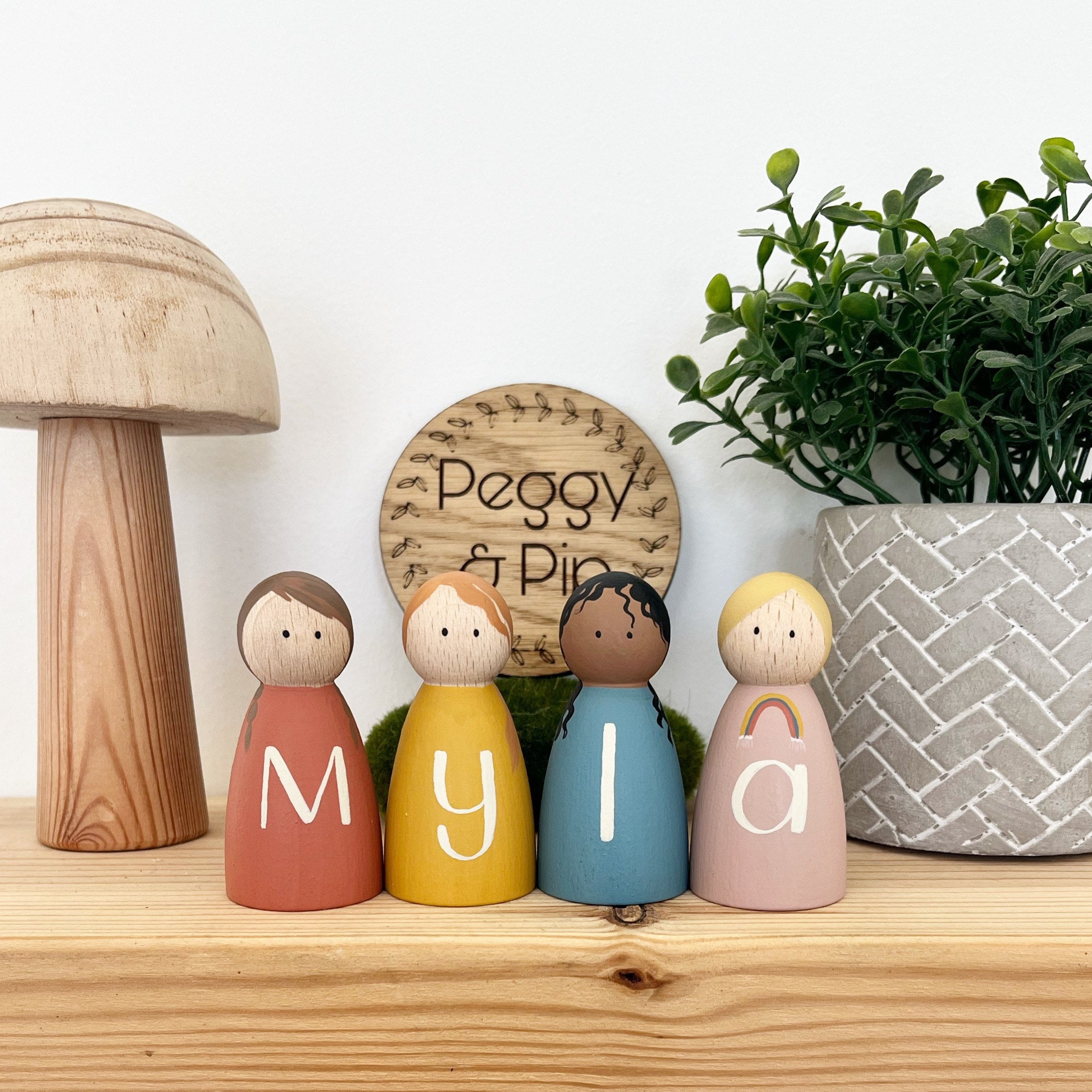 Personalised Individual Name Peg Dolls