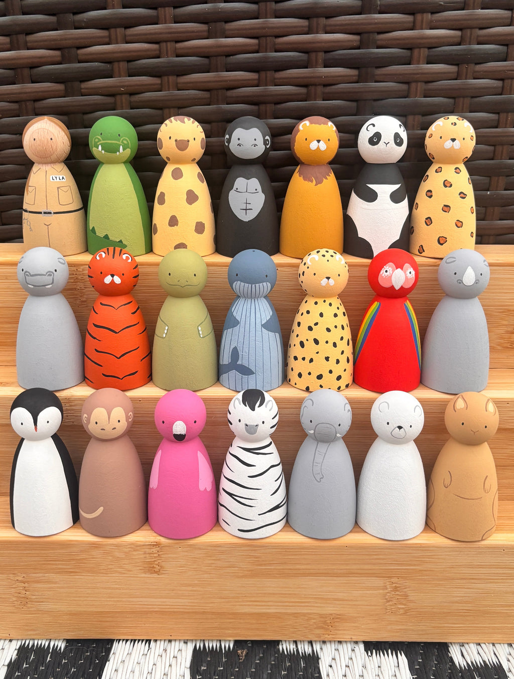 Zoo Animal Peg Dolls