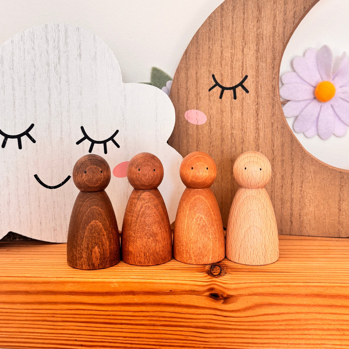 Natural Peg Doll Set of four
