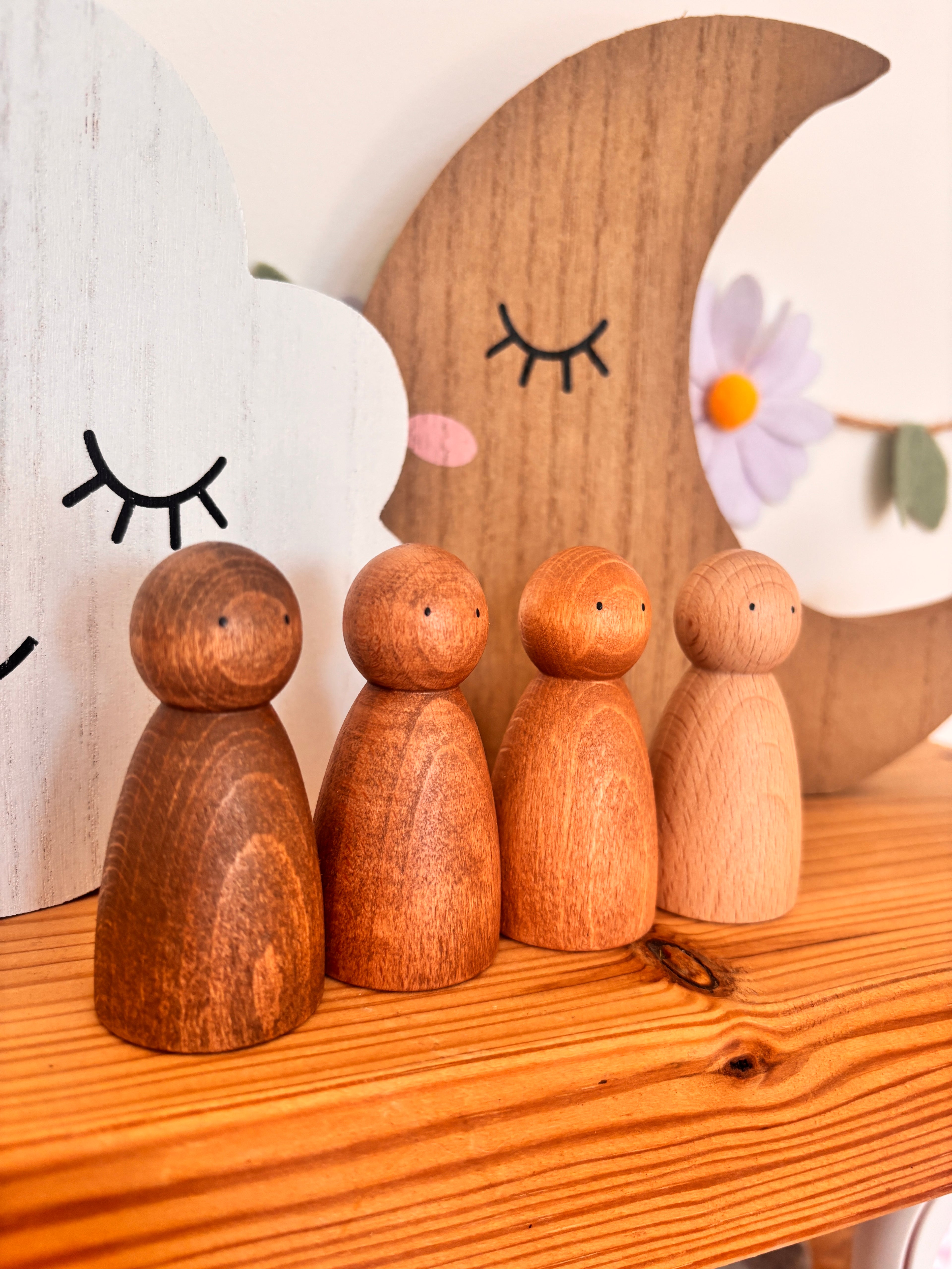 Natural Peg Doll Set of four